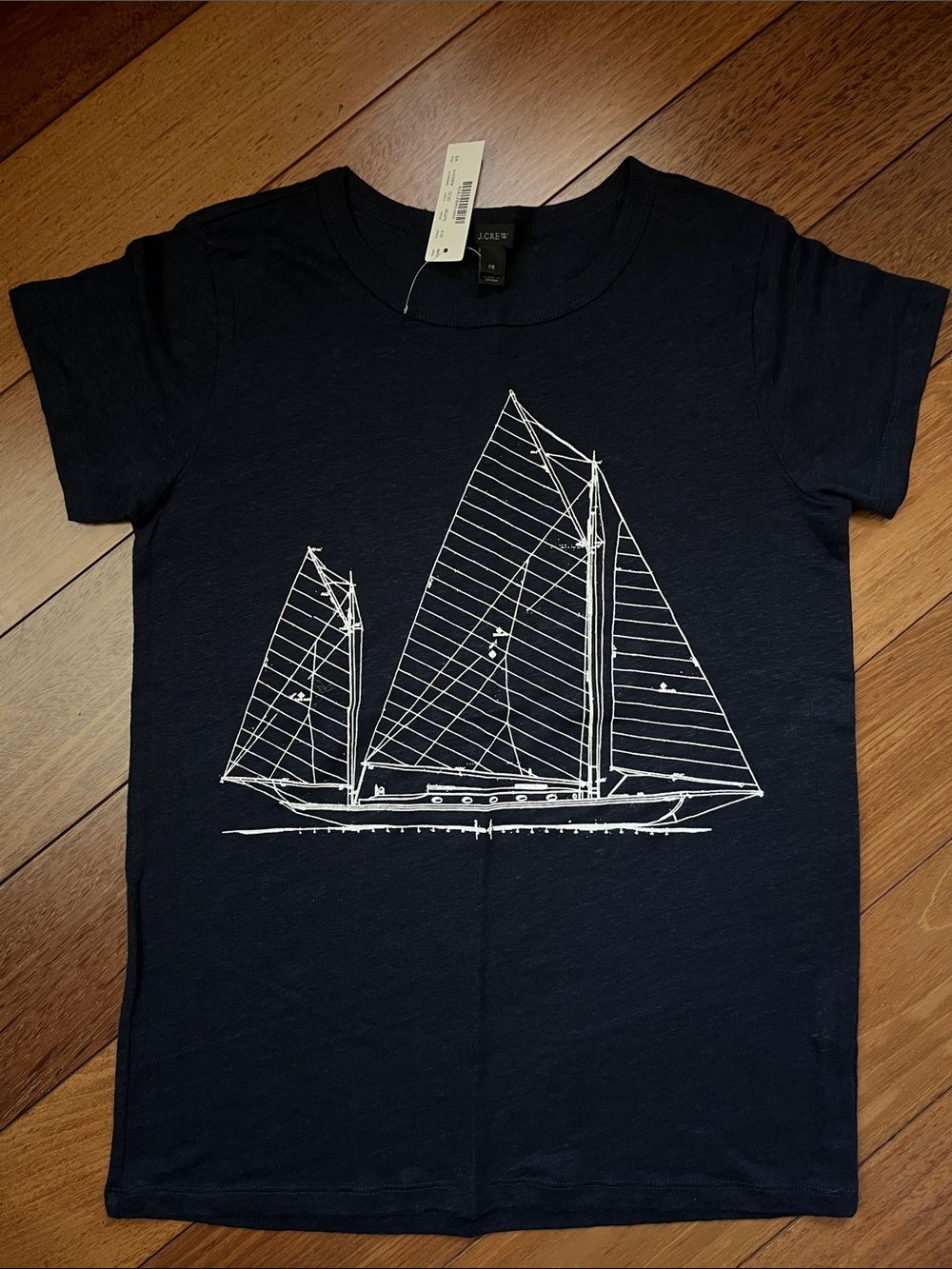 NWT J. Crew Linen Sailboat Tee